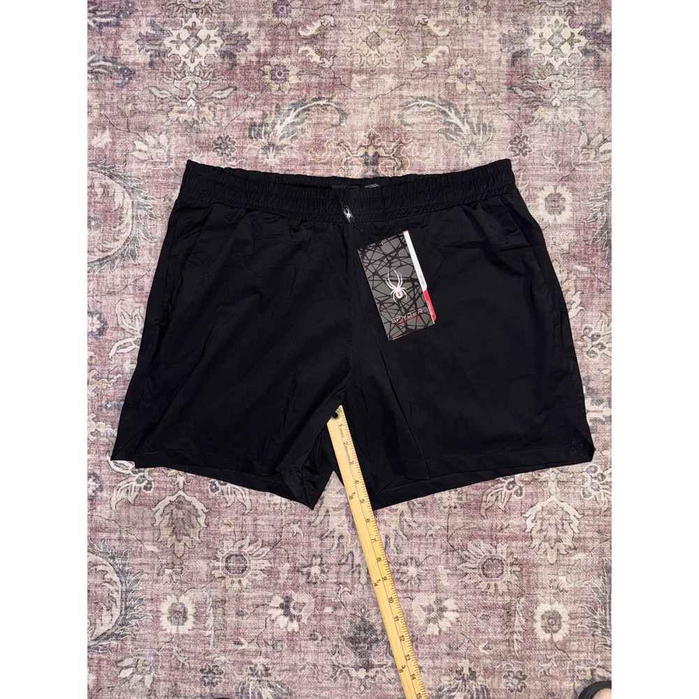 Spyder Active Mens Black Performance Shorts SPM550A Quick Dry Stretch Large NWT - Picture 6 of 10